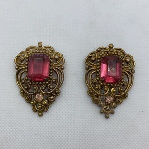 Vintage Pink Sapphire Shoe Clips